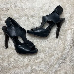 Theory leather strap heel